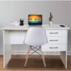 1.2m White Office Desk with Drawers