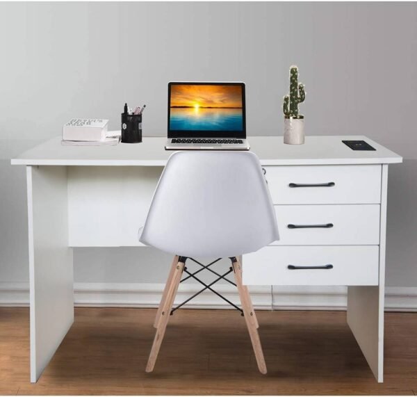 1.2m White Office Desk with Drawers