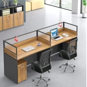 2-Way Office Workstation with Privacy Screen