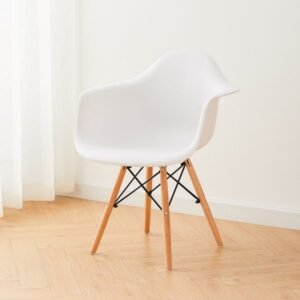 Moulded Visitor Chair with Wooden Legs