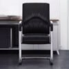 High-Back Ribbed Leather Visitor Chair