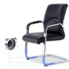 High-Back Ribbed Leather Visitor Chair