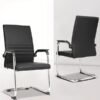 Ribbed Leather Cantilever Visitor Chair