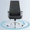 High-Back Ribbed Leather Executive Chair