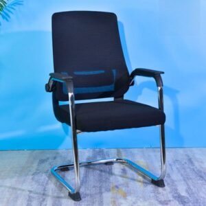 Mid-Back Mesh Cantilever Visitor Chair with Lumbar Pad