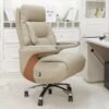 Cream High-Back Executive Office Chair