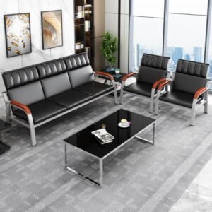 5-Seater Reception Sofa Set with Steel Frame