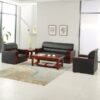 5-Seater Executive Office Sofa Set with Wood Trim