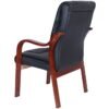 Mahogany-Arm Leather Visitor Chair