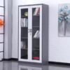 Grey Full-Glass Steel Filing Cabinet