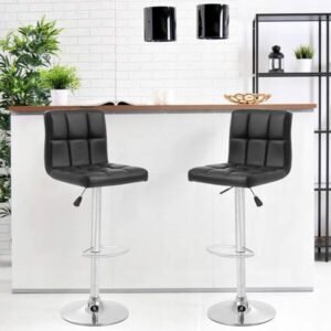 Black Adjustable Reception Counter Stool