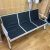 3-Seater Heavy-Duty Padded Waiting Bench - Black