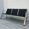 3-Seater Heavy-Duty Padded Waiting Bench - Black