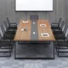 2.4m Boardroom Meeting Table with Cable Boxes