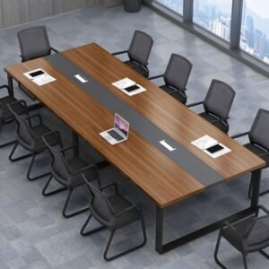 2.4m Boardroom Meeting Table with Cable Boxes
