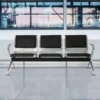 3-Seater Padded Waiting Bench with Steel Frame