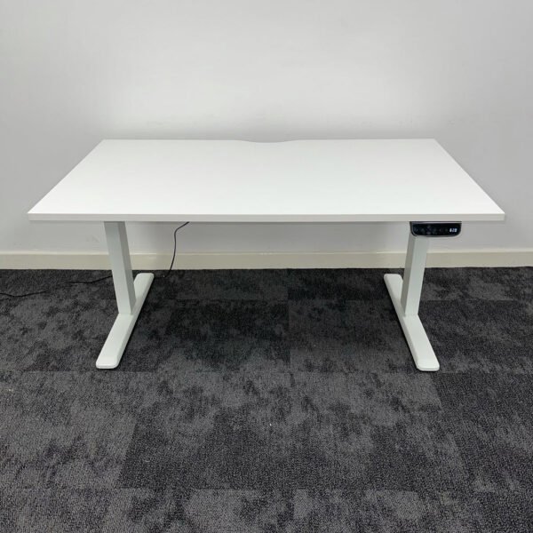 White Electric Height-Adjustable Desk